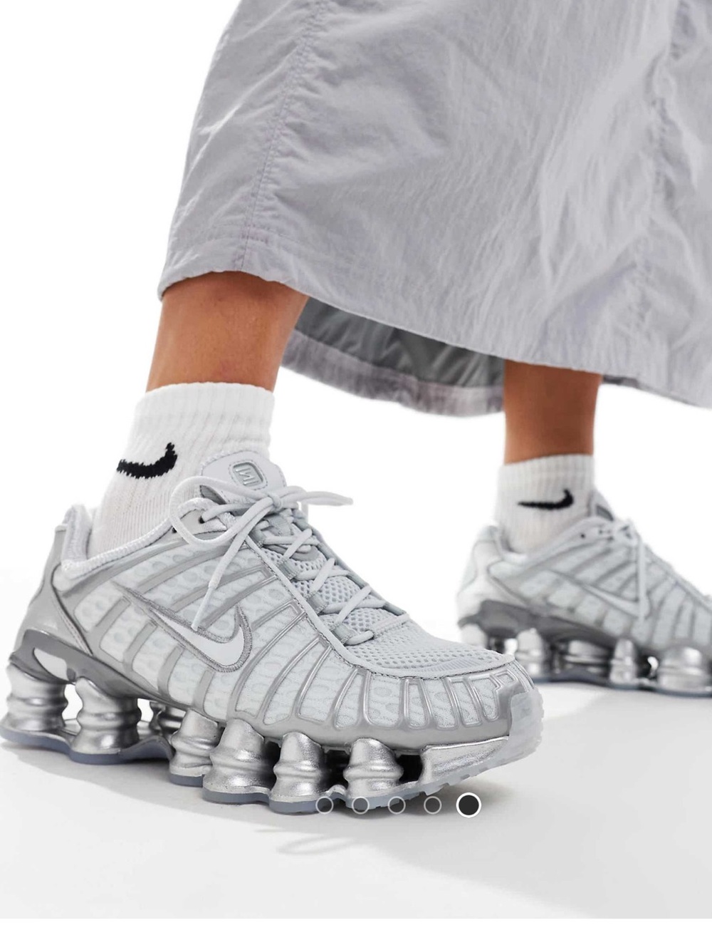 Nike Shox TL sneakers in gray and silver